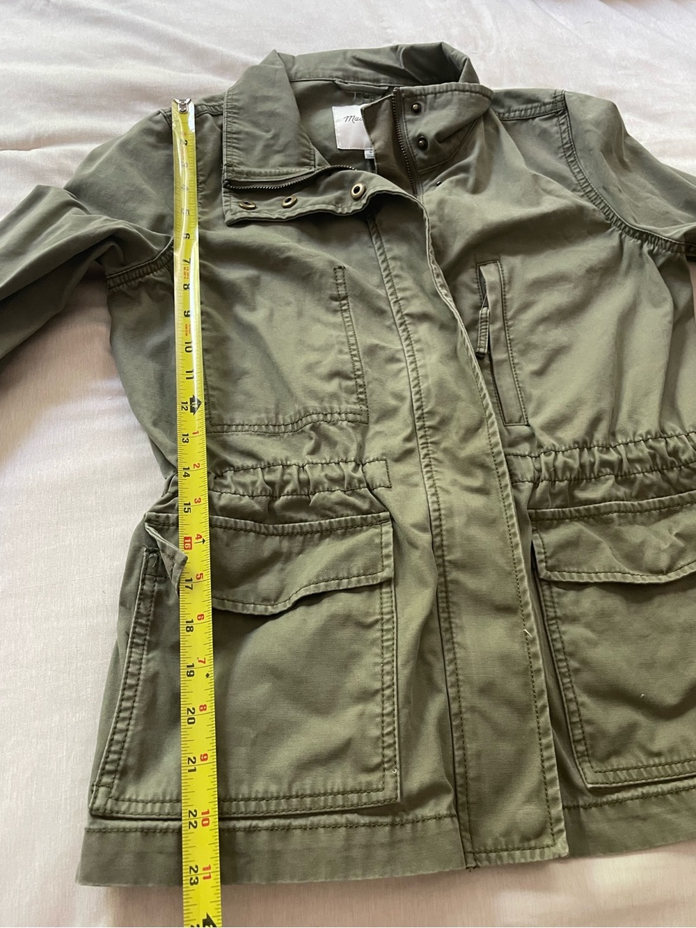 Madewell Passage 100% Cotton Olive Military Jacket Small - Picture 11 of 14